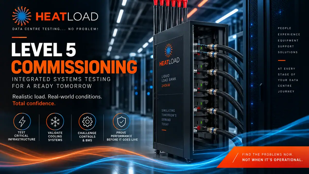 heatload-lbr240-liquid-load-bank-commissioning HeatLoad LBR-240 240kW liquid load bank unit for Level 5 integrated systems testing in high-density data centres.