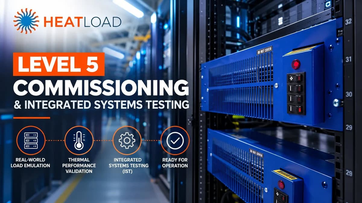 Level 5 Commissioning: Where a Data Centre Has to Prove Itself 3 Rack mounted server emulator installed in a server rack for Level 5 integrated systems testing